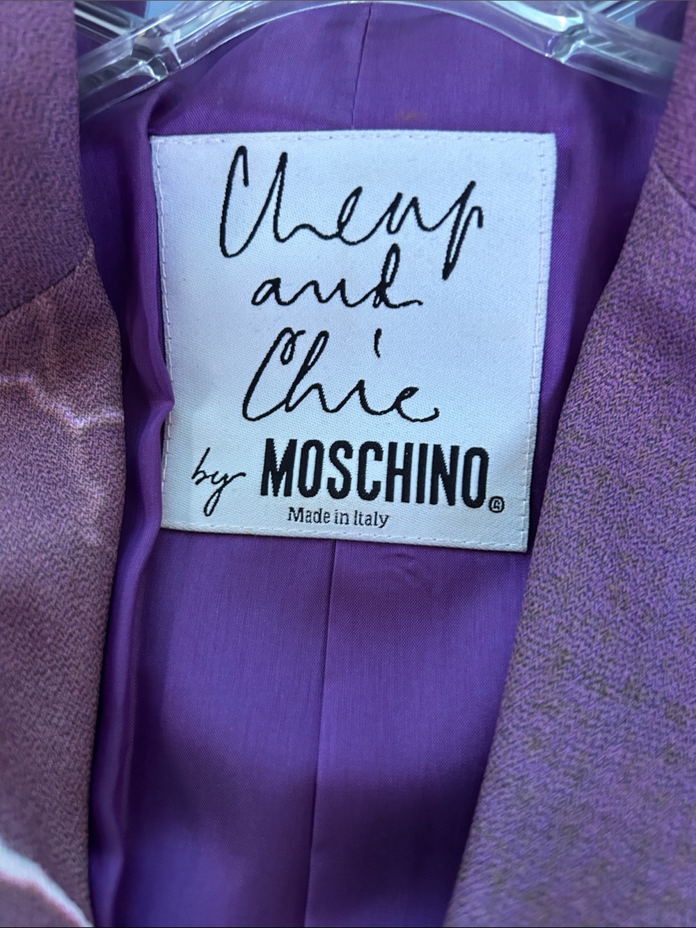 Rare MOSCHINO Cheap and Chic vintage 1990’s Purple Energy Stripe Blazer. Size 6 - Picture 4 of 5